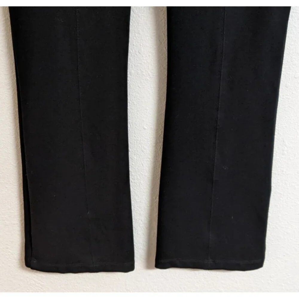 Cabi #6278 Fleggings Black Flared Leg Split Hem Ponte Knit Pull-On Pant SZ M